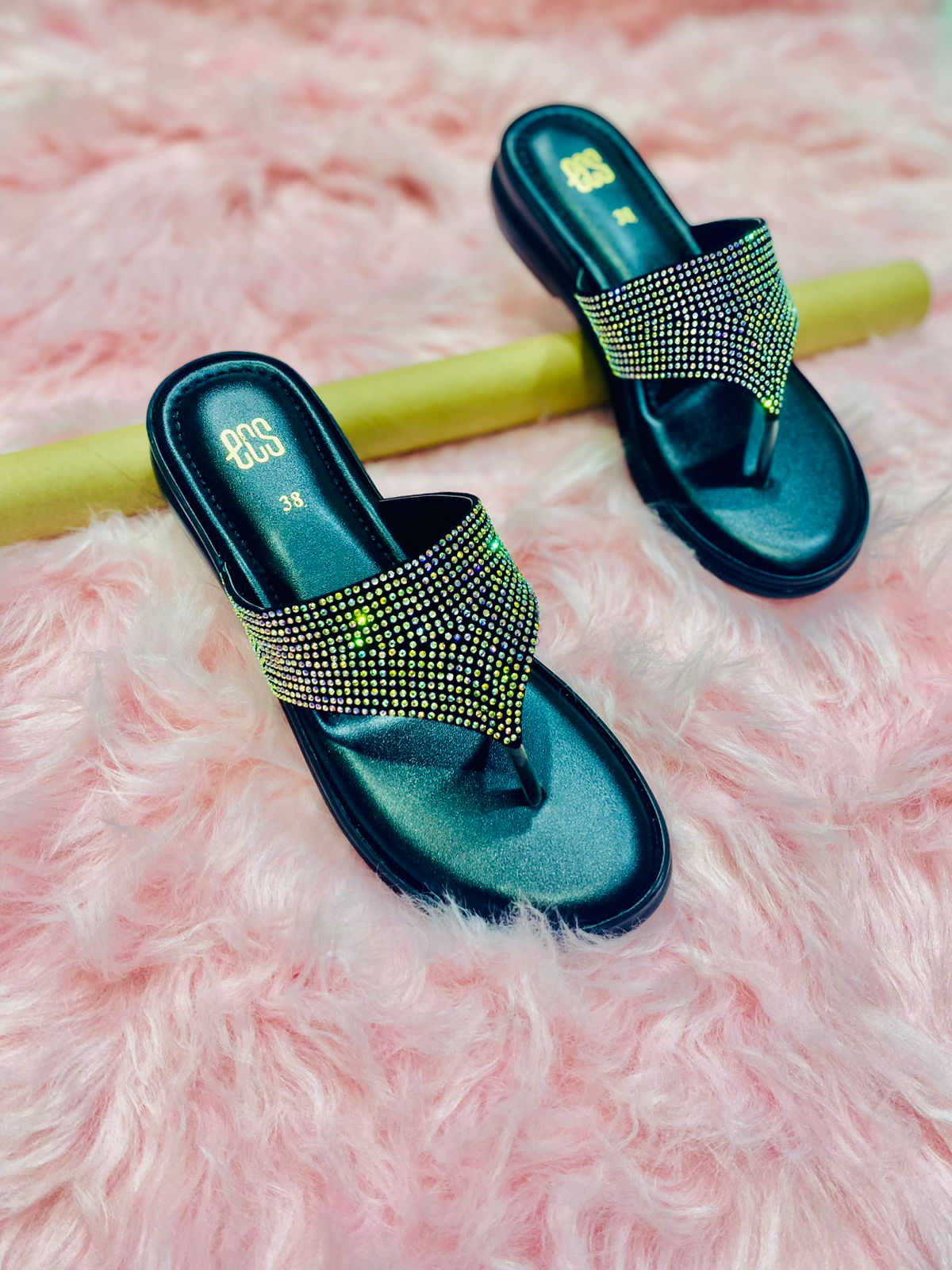 LADIES PU SOLE SLIPPER SOFT COMFORTABLE DURABLE