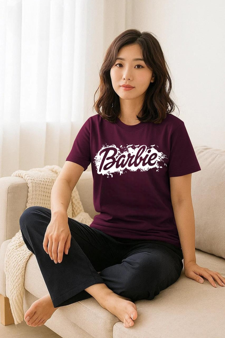 Women Barbie Printed Night Suits