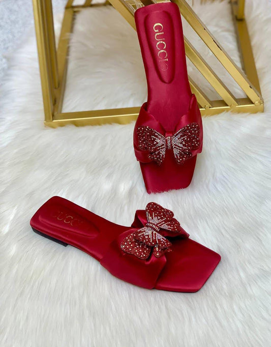 LADIES BUTTERFLY SLIPPER FLAT