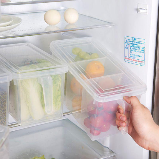 Multipurpose Space Saving 3 Section Plastic Food Storage Container with LID