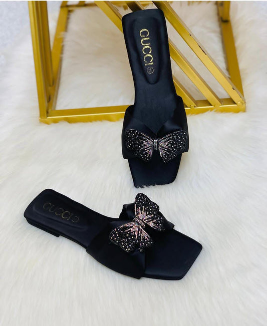 LADIES BUTTERFLY SLIPPER FLAT