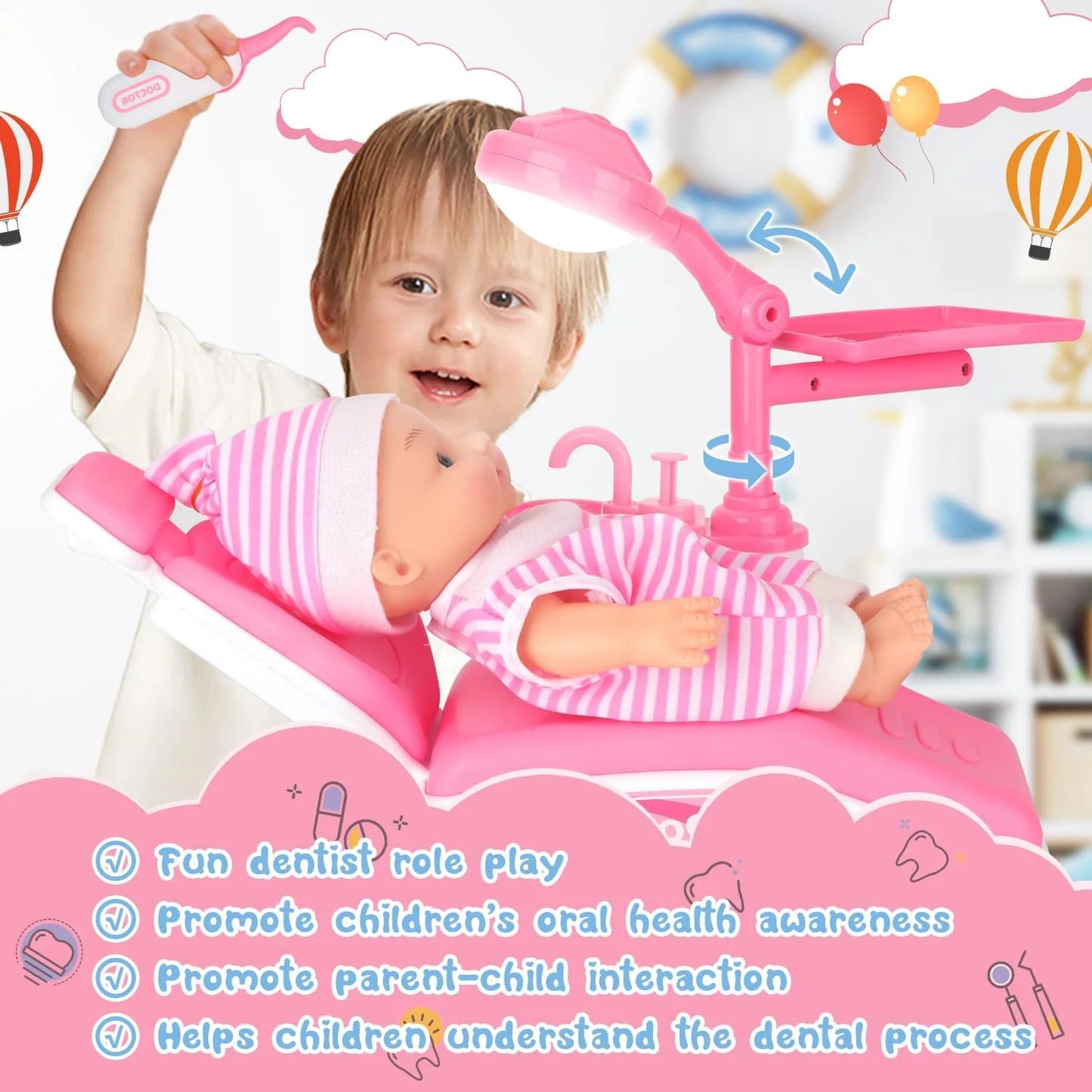 Realistic Dentist Playset for Kids