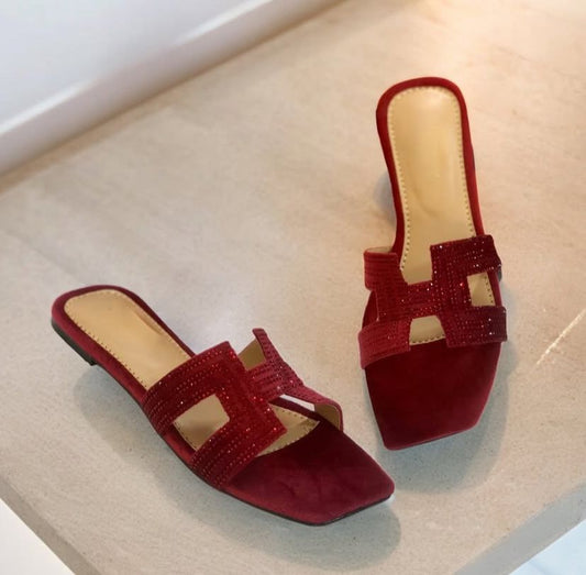 LADIES HERMES SLIPPER FLAT