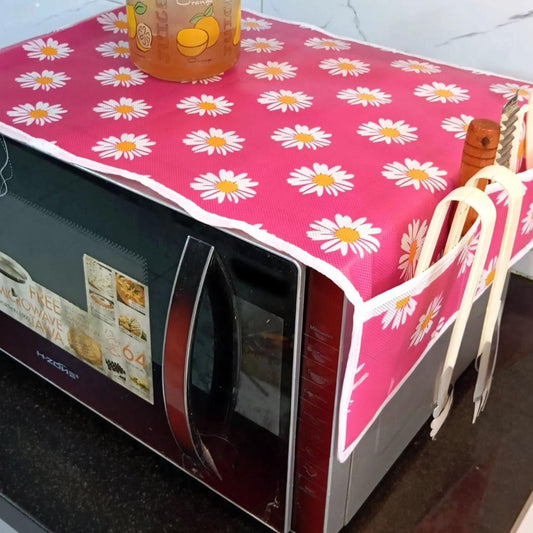 MicrowaveOven Flower Top Cover with Pockets