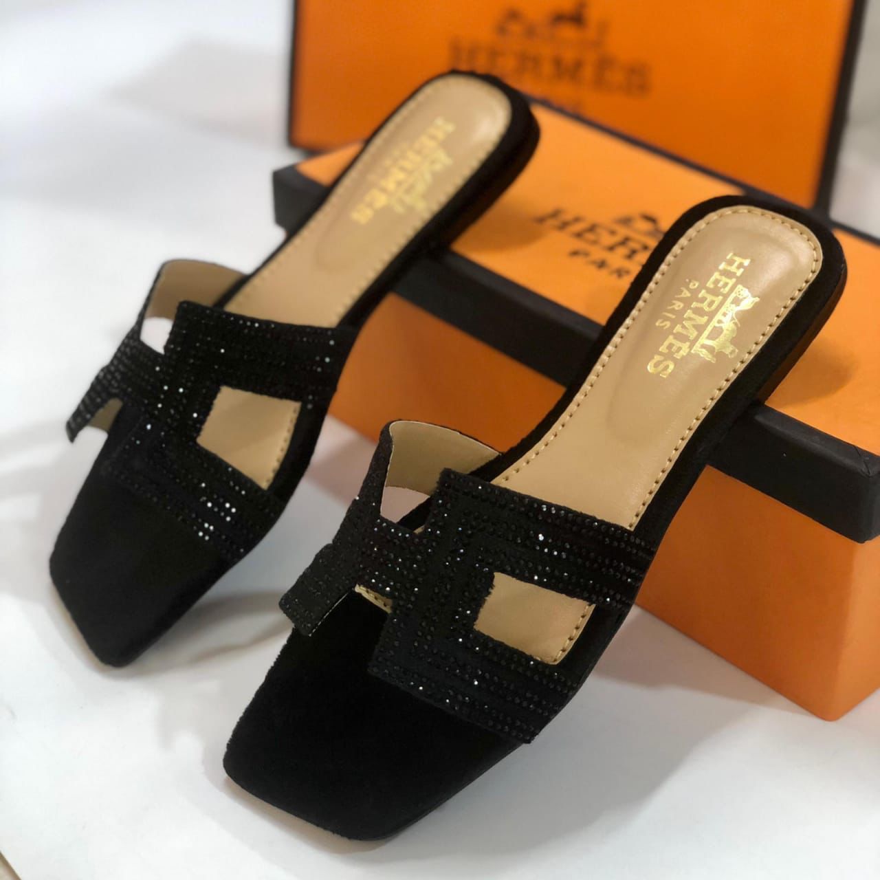 LADIES HERMES SLIPPER FLAT