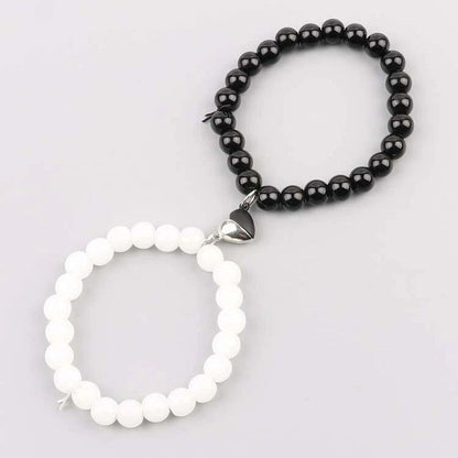Beads Heart Magnetic Distance Bracelet Set Couple Bracelet